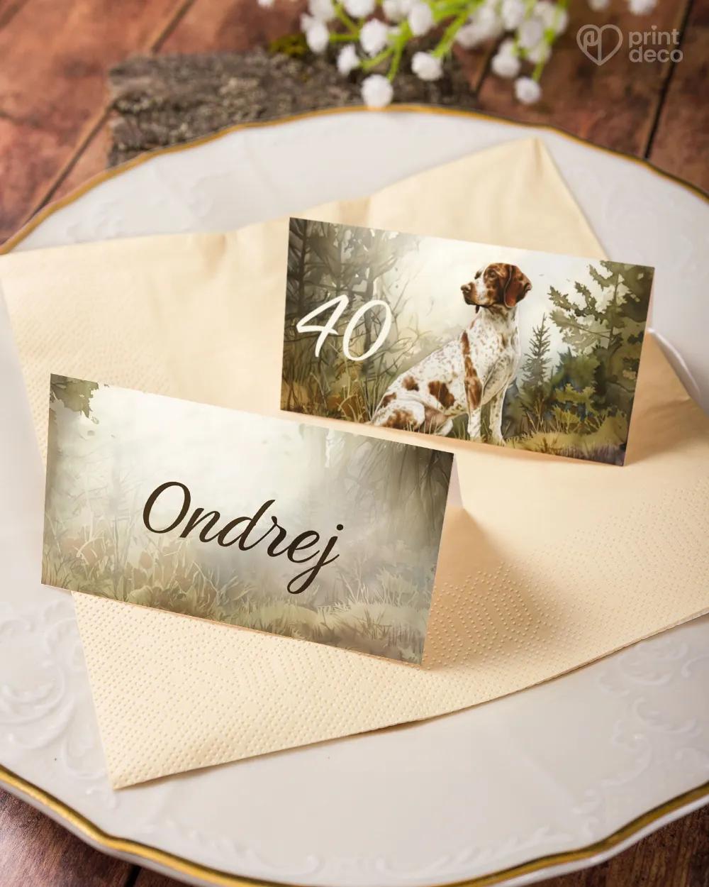 Menovky na oslavu Poľovný pes 01