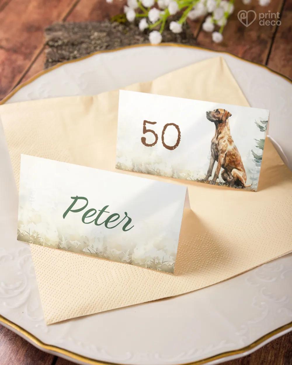 Menovky na oslavu Poľovný pes 03