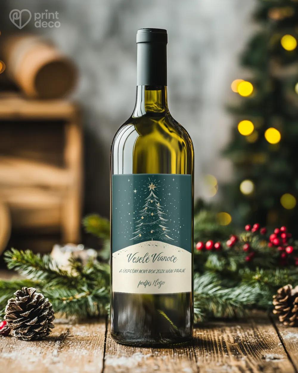 Vianočná etiketa na fľaše – motív 36 1/2