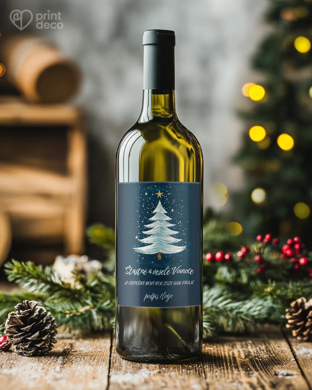 Vianočná etiketa na fľaše – motív 37 1/2