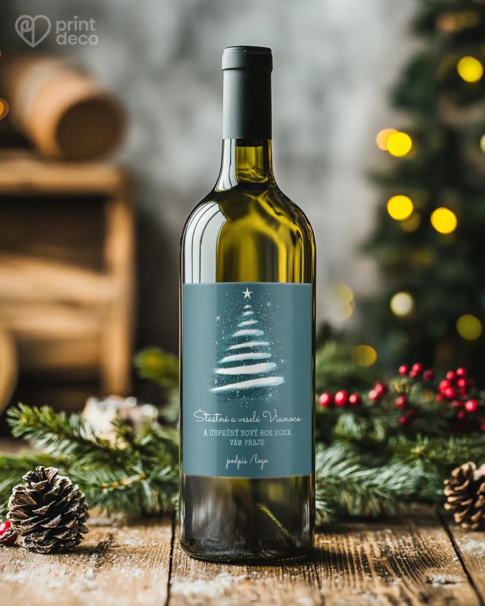 Vianočná etiketa na fľaše – motív 38 1/2