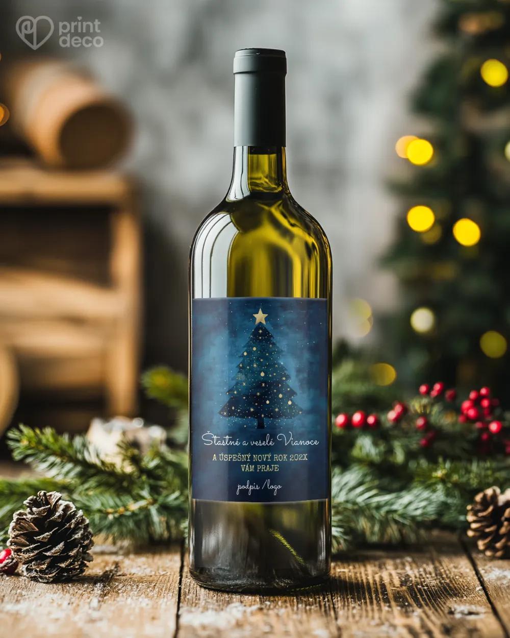 Vianočná etiketa na fľaše – motív 39 1/2