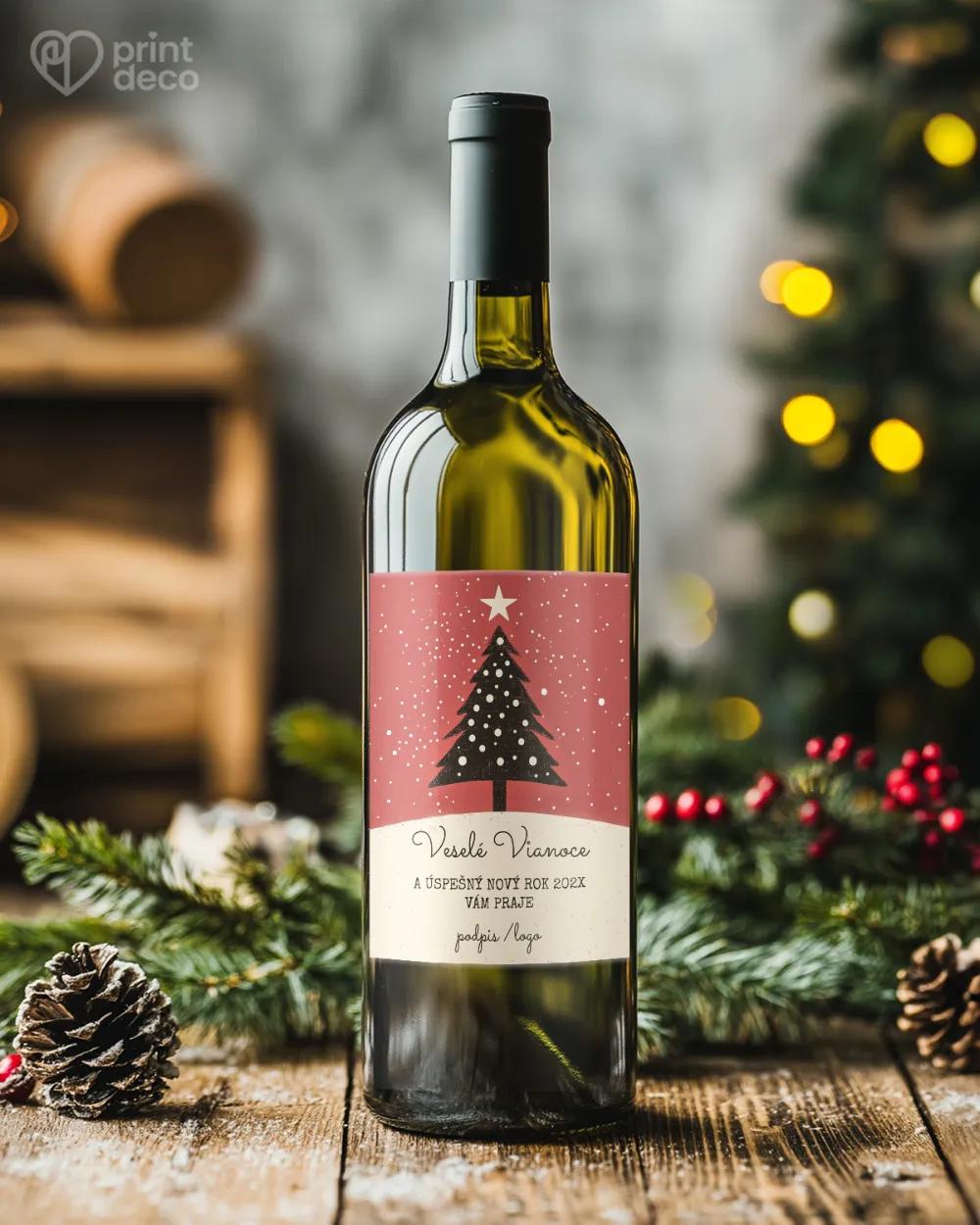 Vianočná etiketa na fľaše – motív 40 1/2