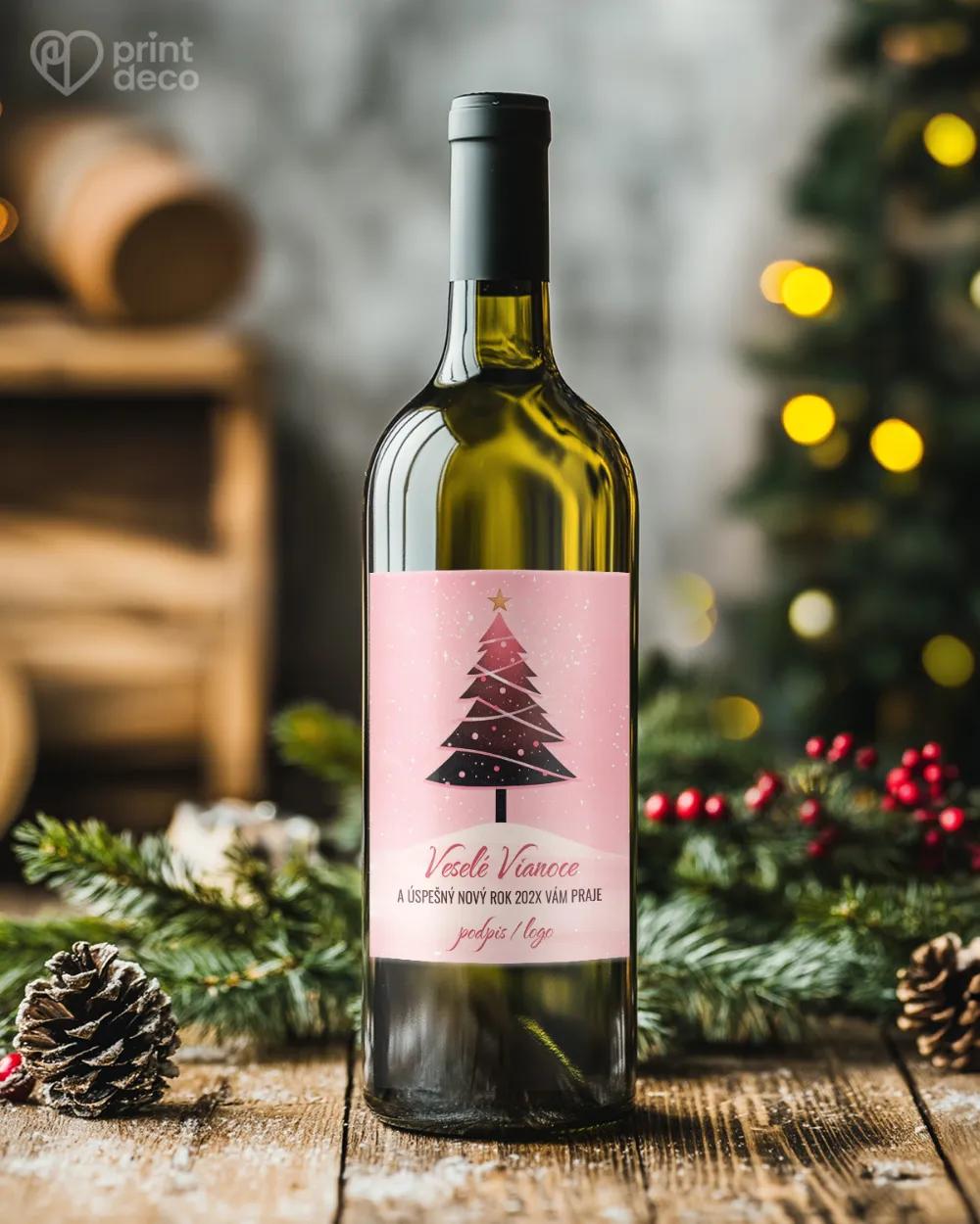 Vianočná etiketa na fľaše – motív 43 1/2