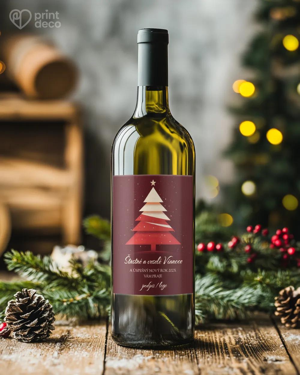 Vianočná etiketa na fľaše – motív 45 1/2