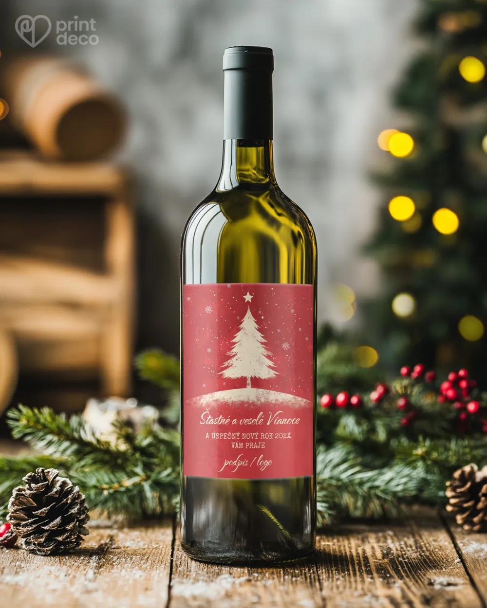 Vianočná etiketa na fľaše – motív 46 1/2