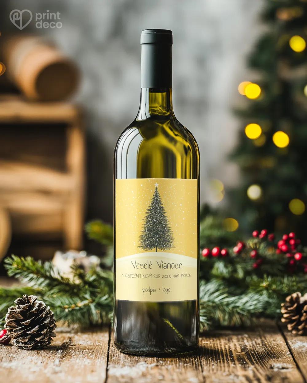 Vianočná etiketa na fľaše – motív 48 1/2