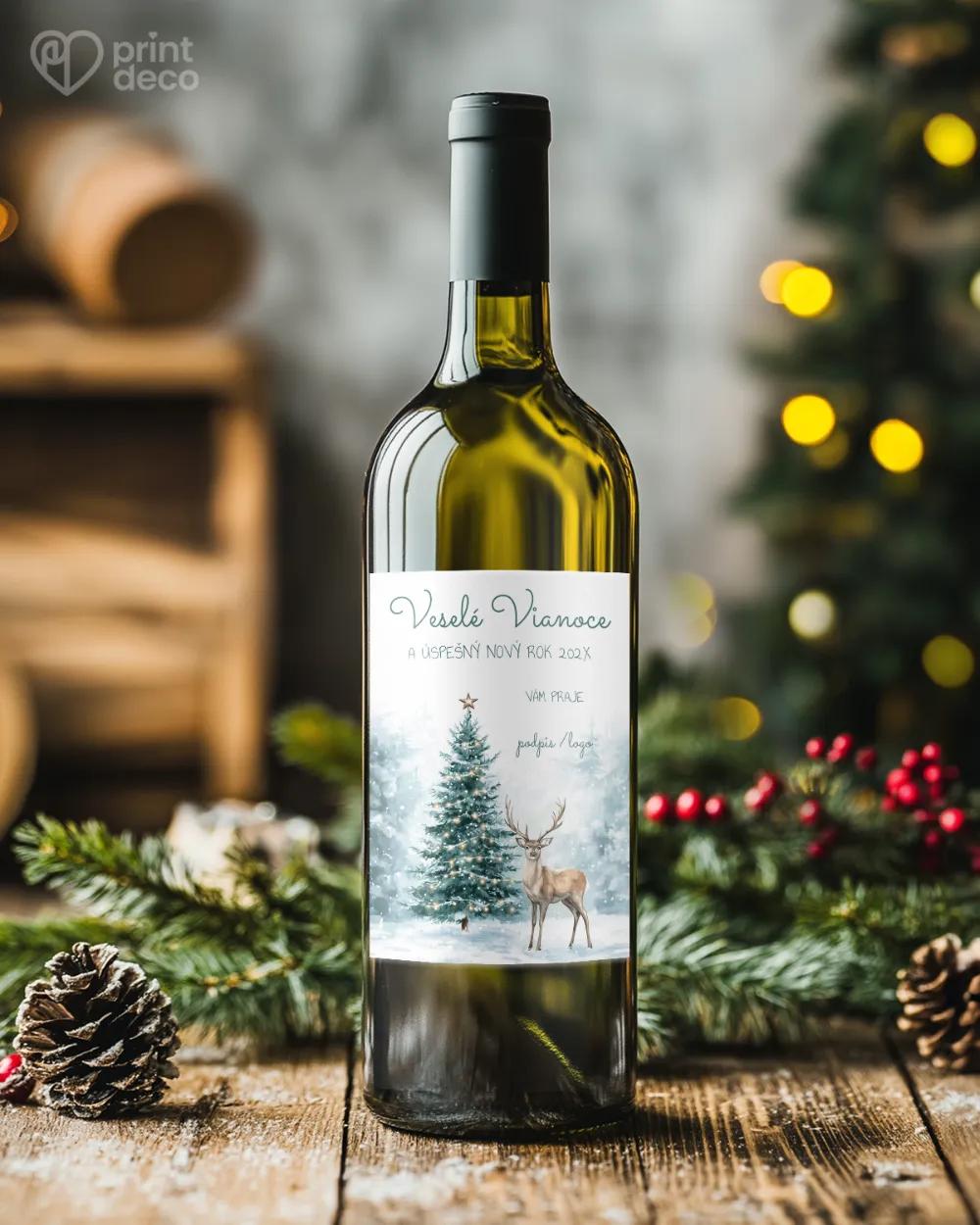 Vianočná etiketa na fľaše – motív 50 1/2