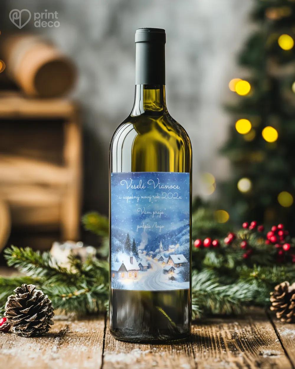 Vianočná etiketa na fľaše – motív 52 1/2