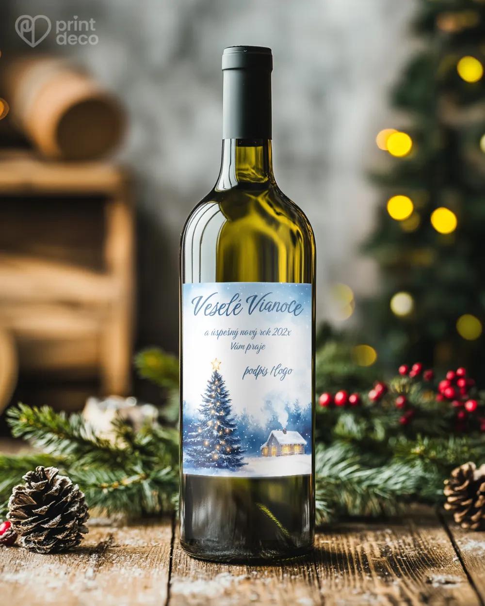 Vianočná etiketa na fľaše – motív 53 1/2