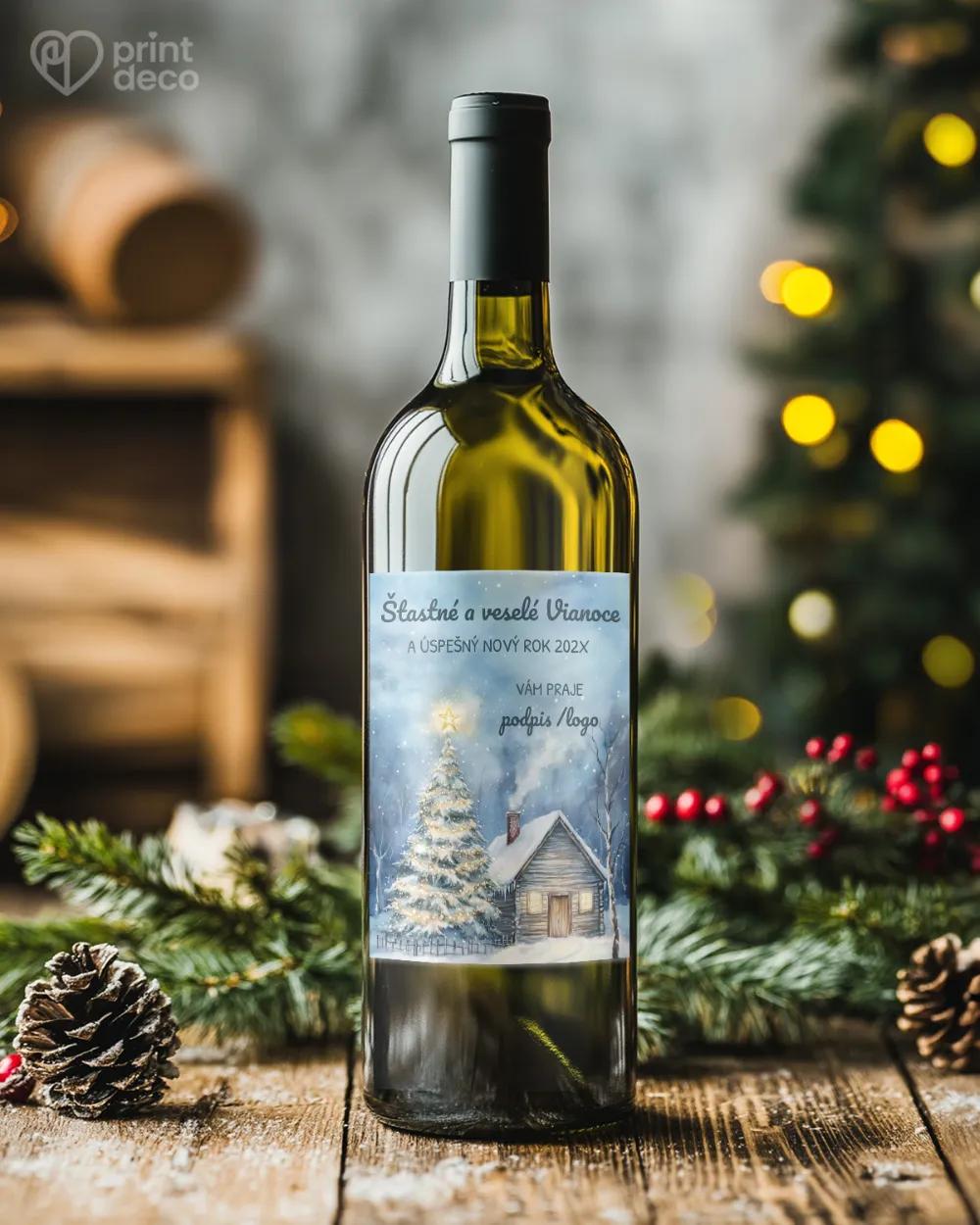 Vianočná etiketa na fľaše – motív 54 1/2