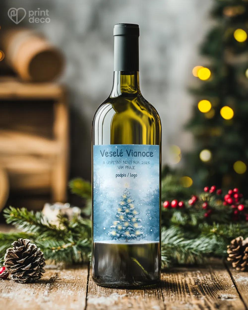 Vianočná etiketa na fľaše – motív 56 1/2
