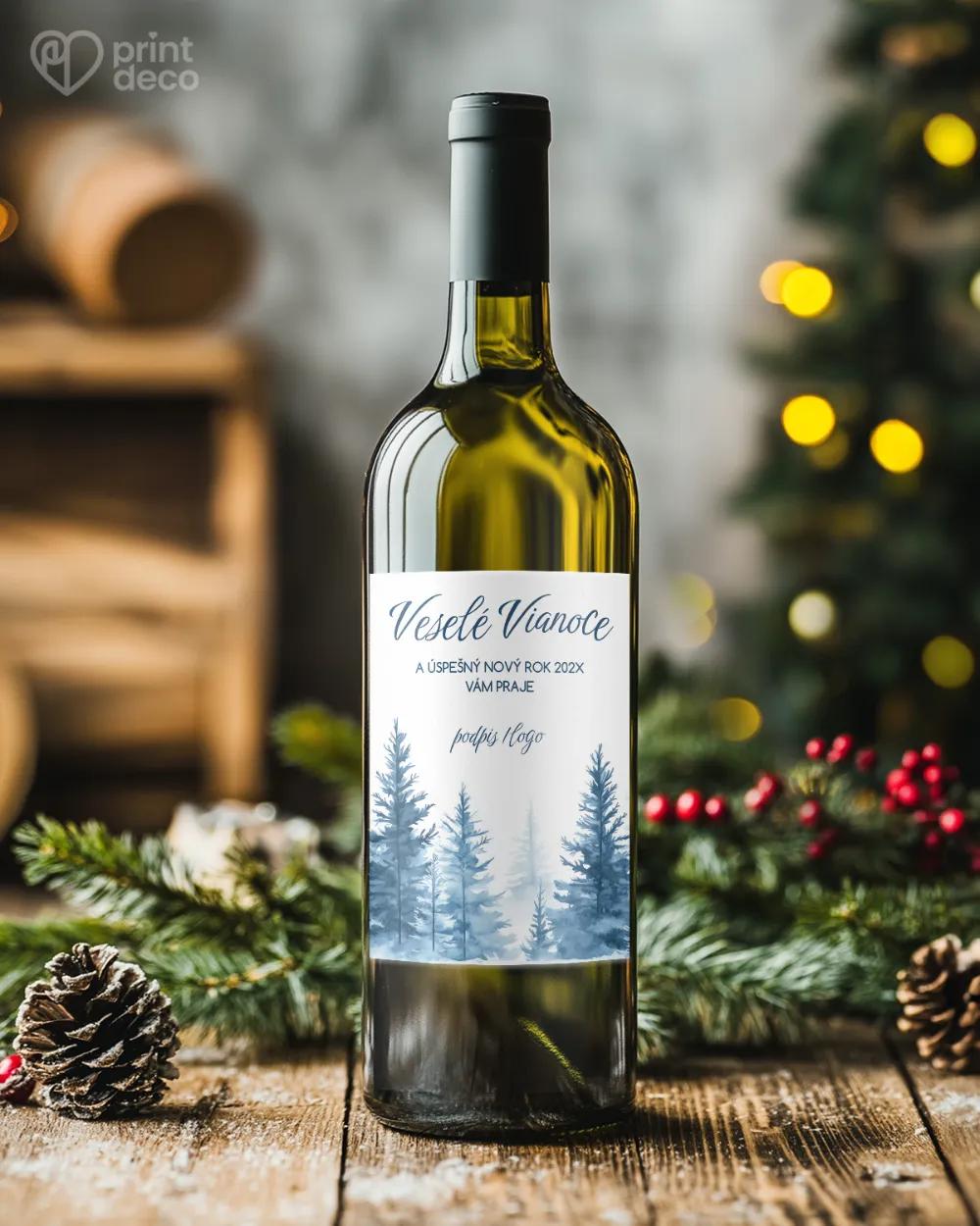 Vianočná etiketa na fľaše – motív 60 1/2