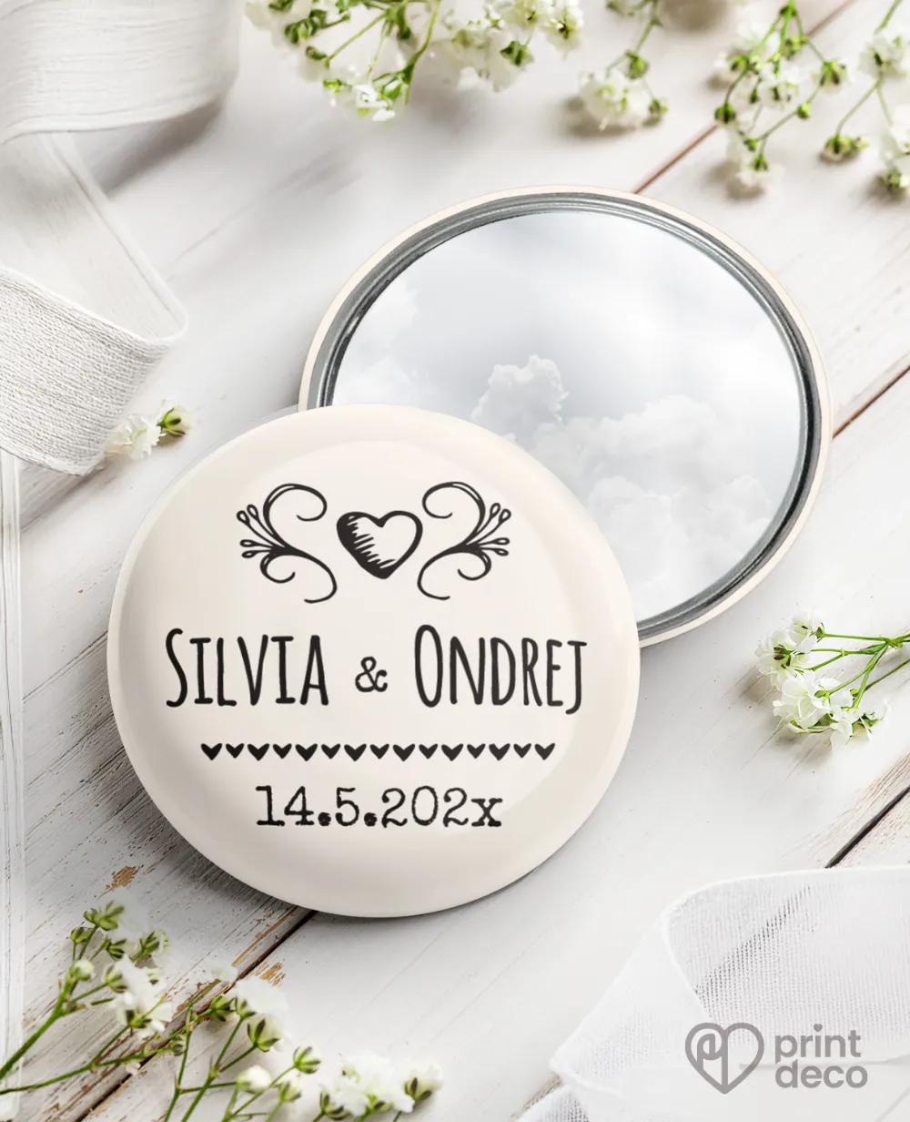 Kovové svadobné zrkadielka – Vintage II.