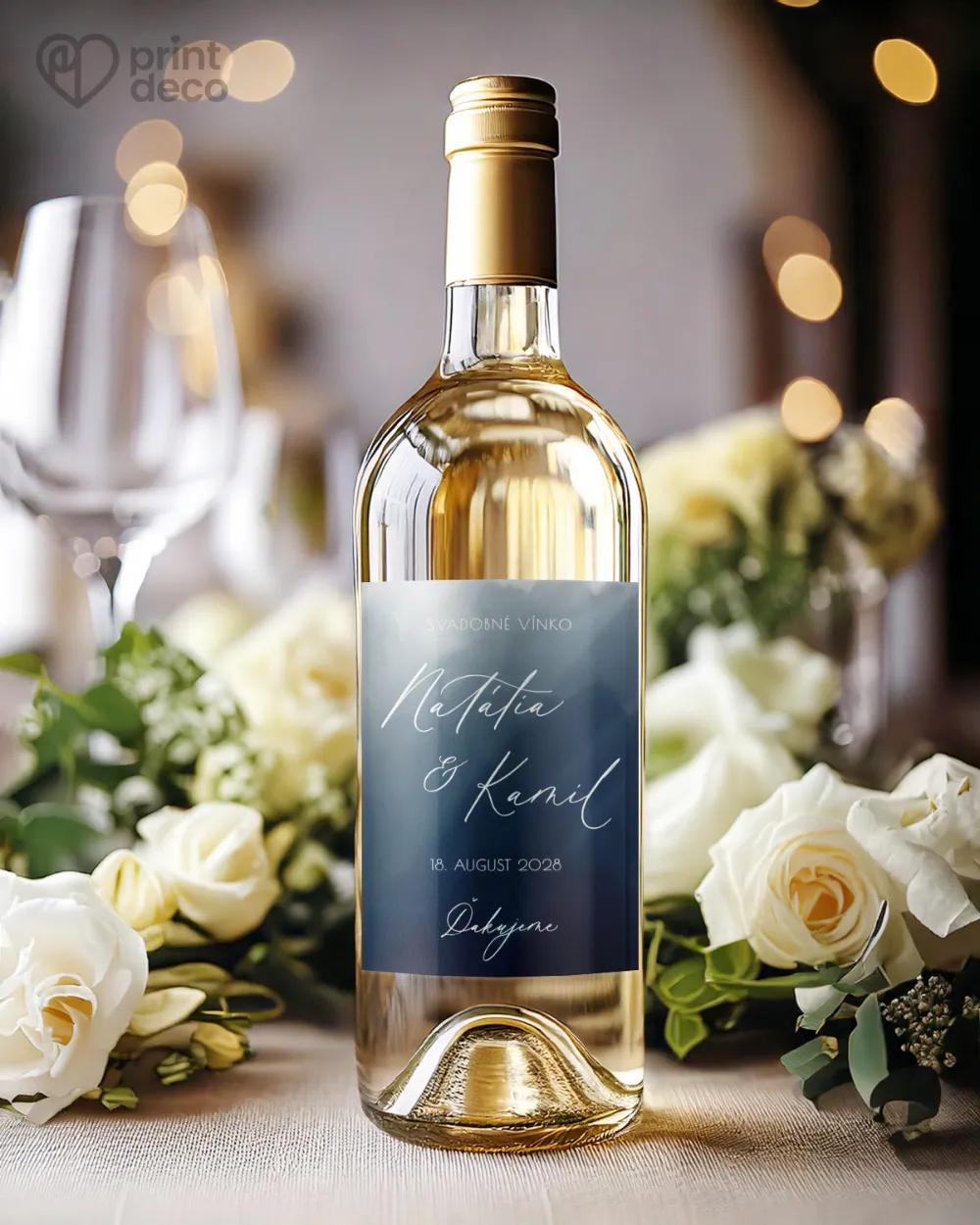 Svadobné etikety - Akvarelová láska (modrá) 1/2