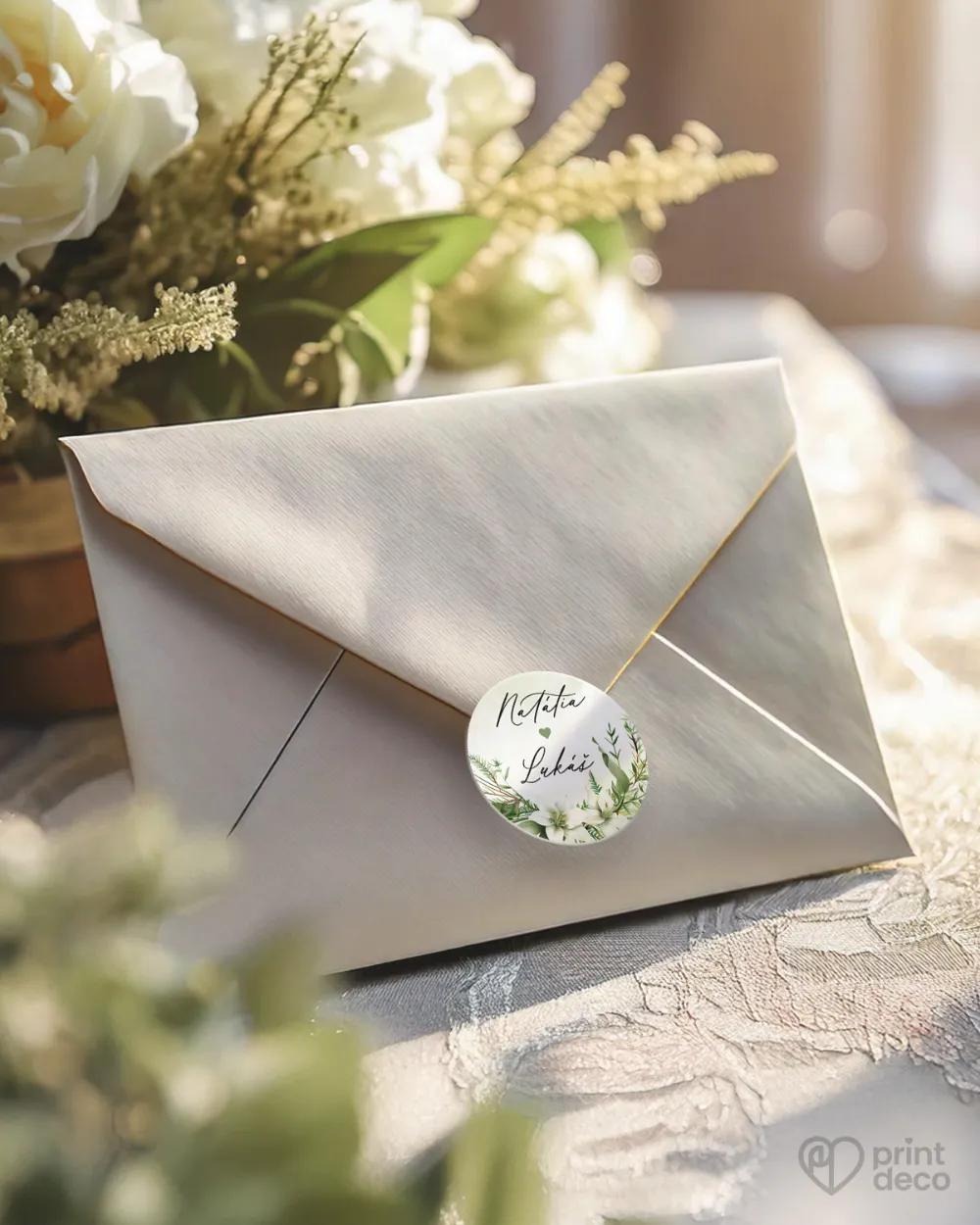 Mini nálepky na obálky / darčeky Laliový sľub I. 1/3