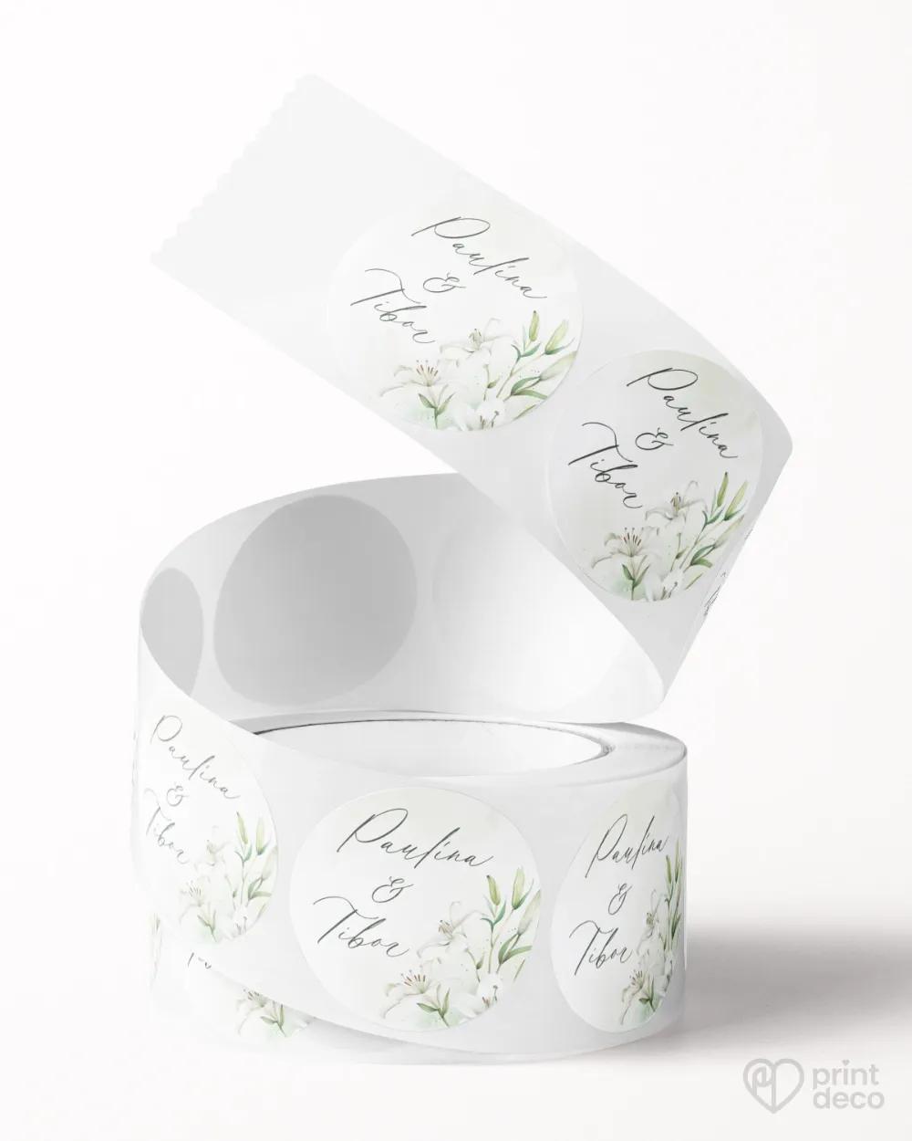 Mini nálepky na obálky / darčeky Ľaliový sľub II. 1/3