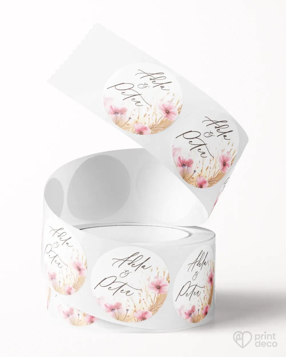 Mini nálepky na obálky / darčeky Kvetinový sľub 2/3