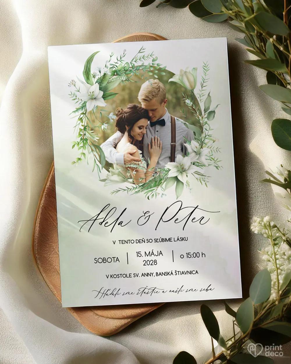 Svadobné oznámenia s fotkou - Laliový sľub I.
