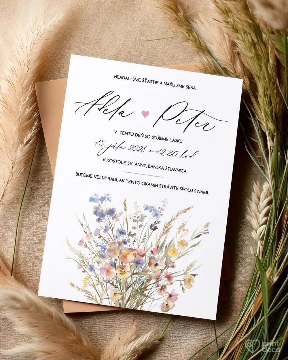 Svadobné oznámenia - Lúčna láska