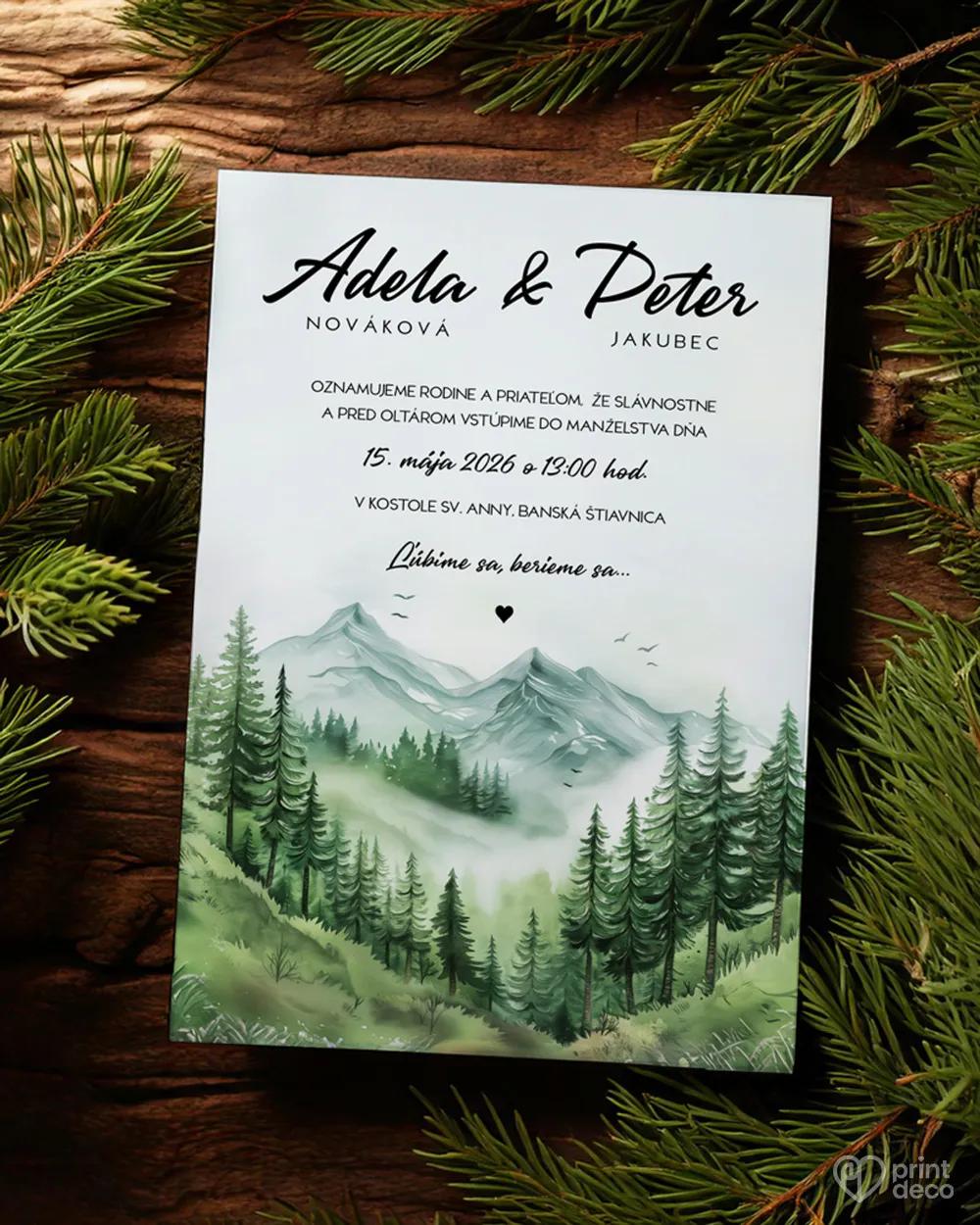 Svadobné oznámenia - Láska z hôr I.