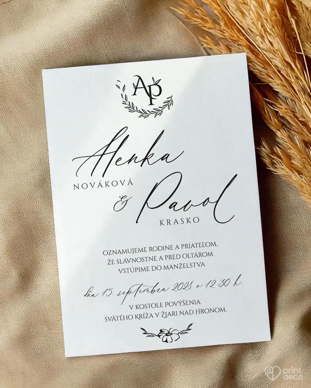 Svadobné oznámenia - Jednoduchá láska II.