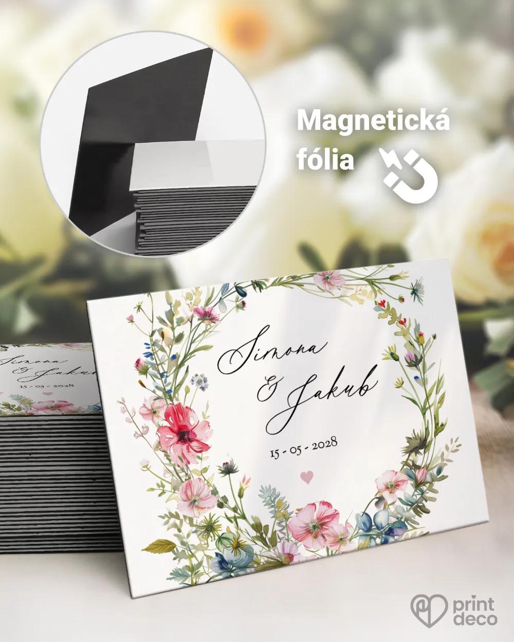 Svadobné magnetky - Ružový venček I.