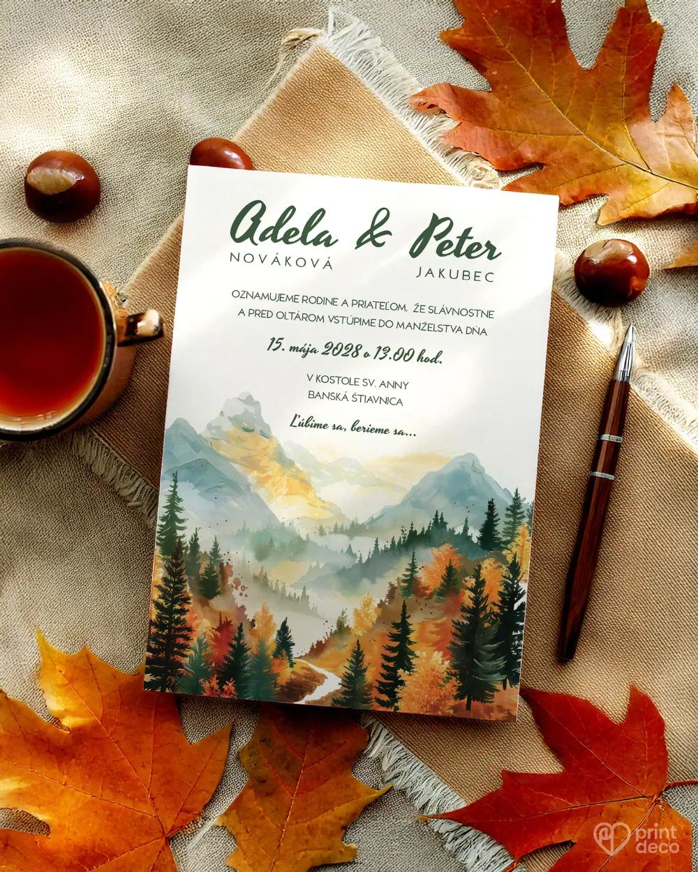 Svadobné oznámenia - Jesenná romanca 1/2