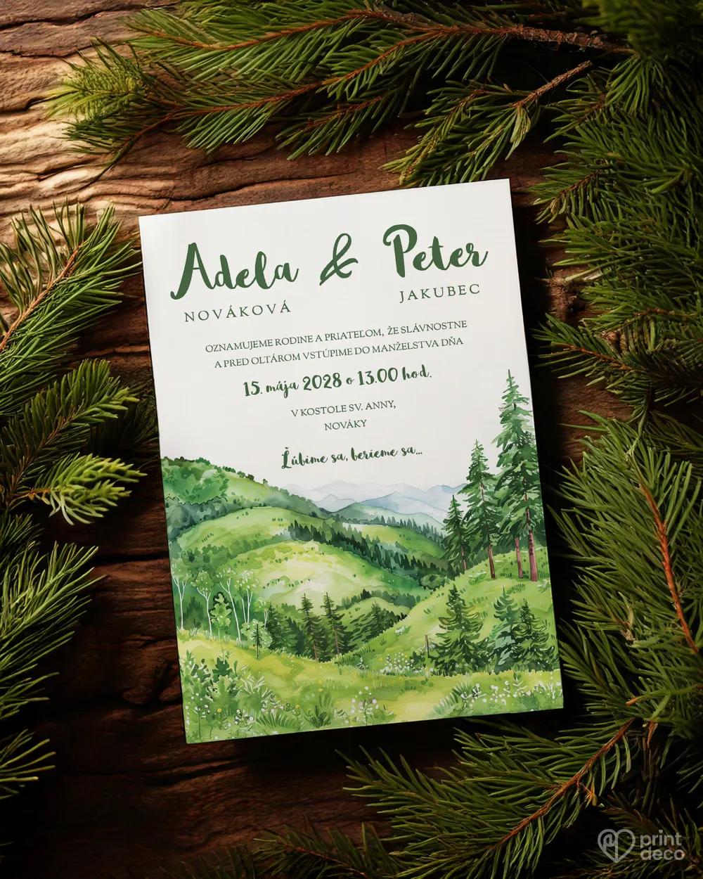 Svadobné oznámenia - Láska z hôr II. 1/2