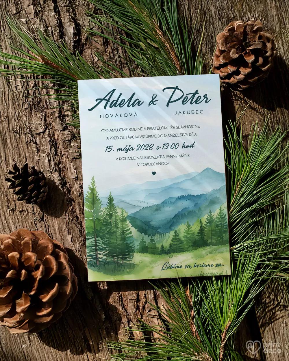 Svadobné oznámenia - Láska z hôr IV. 1/2