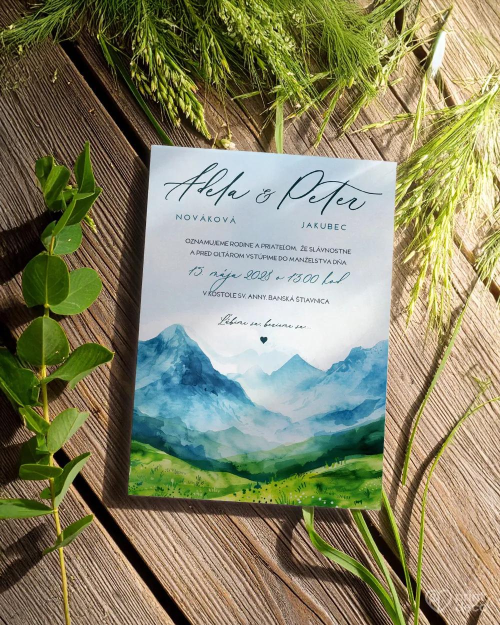 Svadobné oznámenia - Láska z hôr V. 1/2