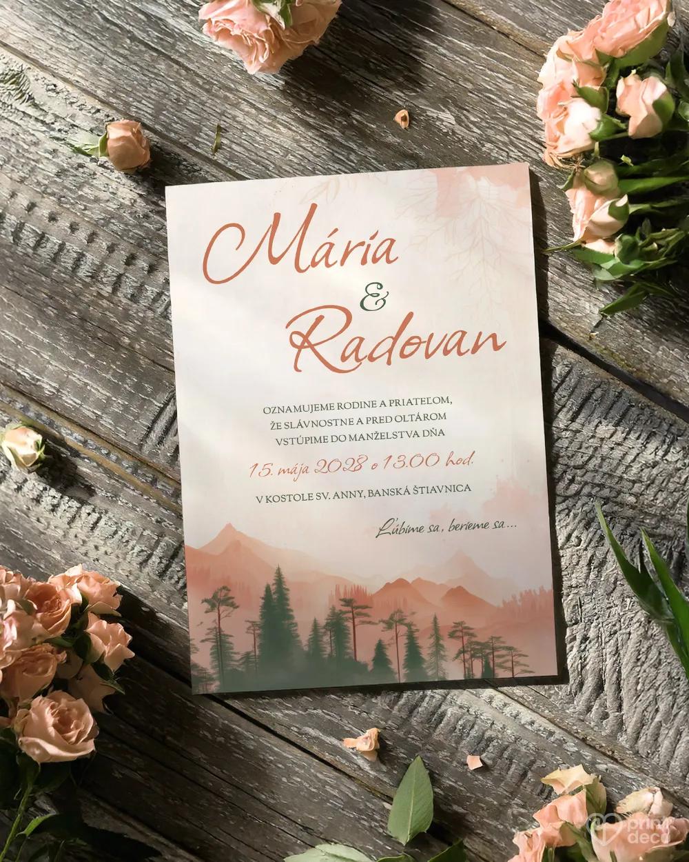 Svadobné oznámenia - Pohorie lásky 1/2