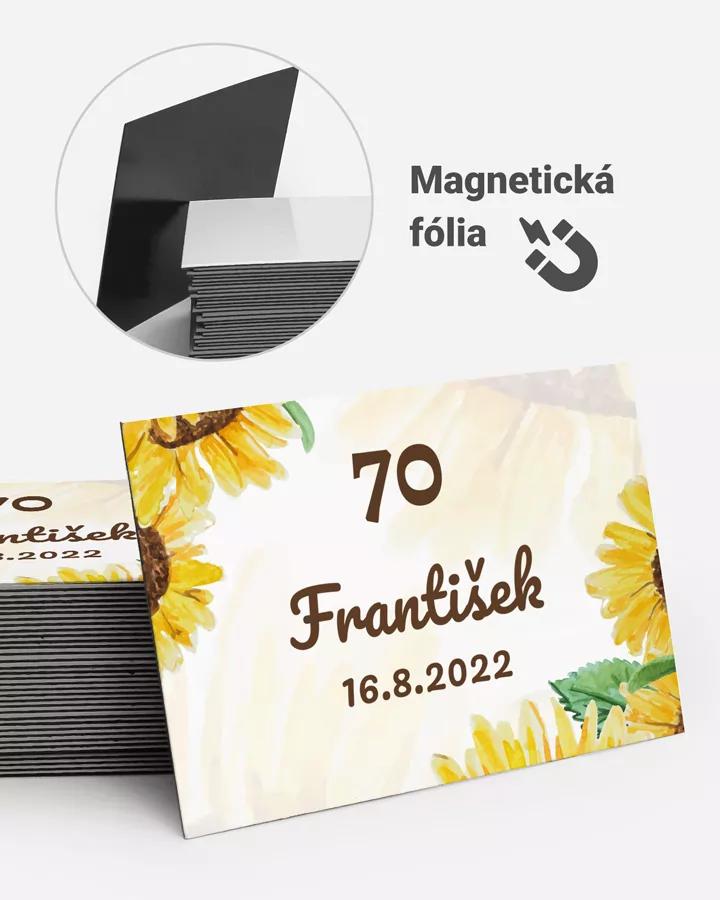 Pamätné magnetky z oslavy obdĺžnik - Slnečnice