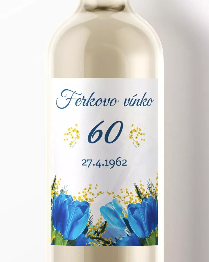 Etikety na víno / pálenku motív Tulipány