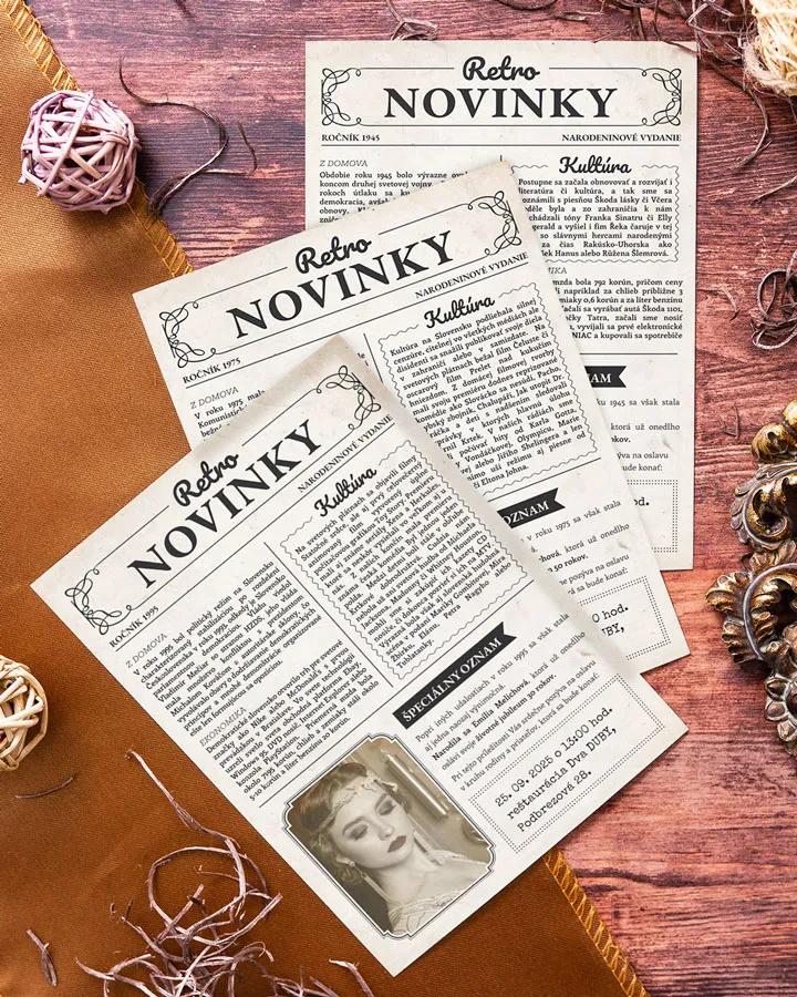 Ročníkovka: Retro noviny 02 biela