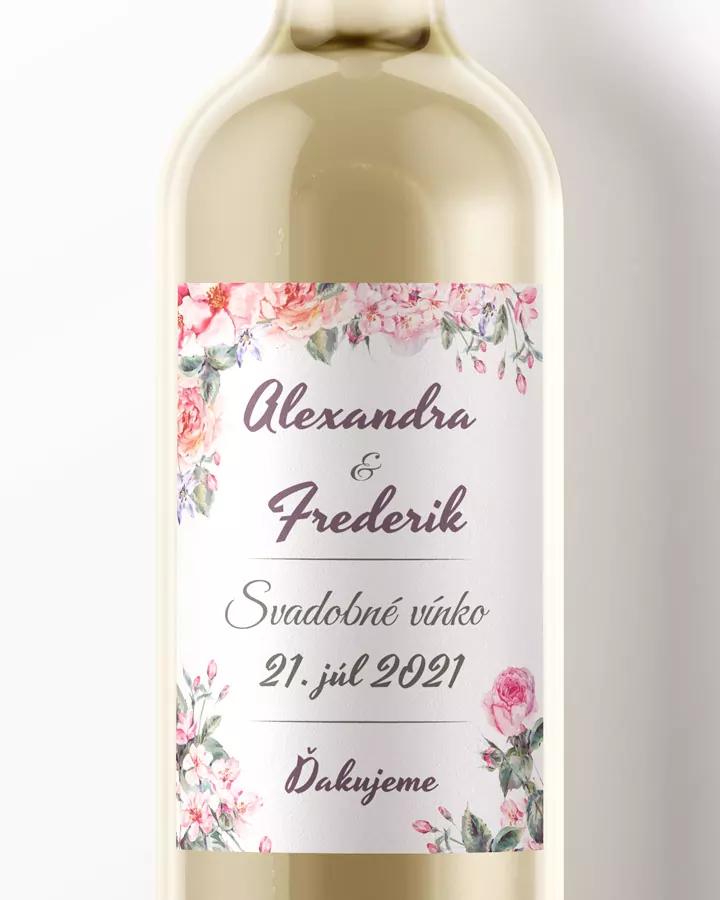 Svadobné etikety na víno / pálenku s ružami