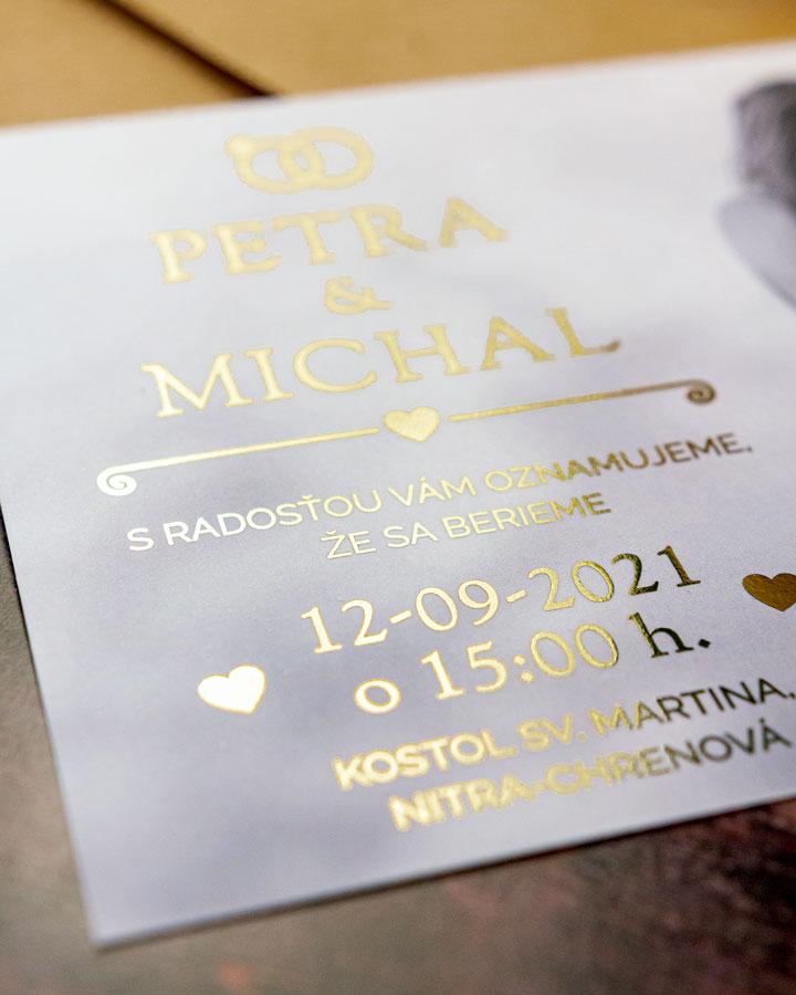 Metalické svadobné oznámenia s vlastnou fotkou 01 2/5