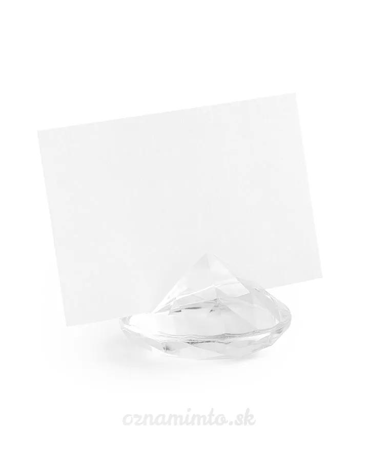 Stojan na menovky - biely diamant