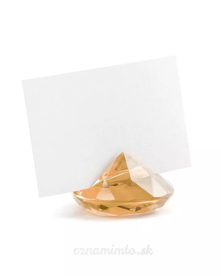 Stojan na menovky - zlato žltý diamant