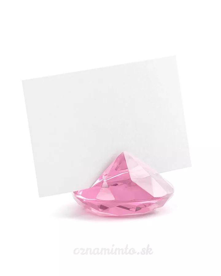 Stojan na menovky - ružový diamant