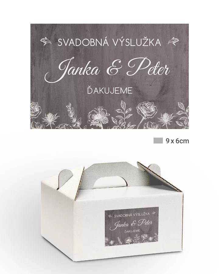 Nálepky na výslužky s motívom Poľné kvety (tmavé) 1/3