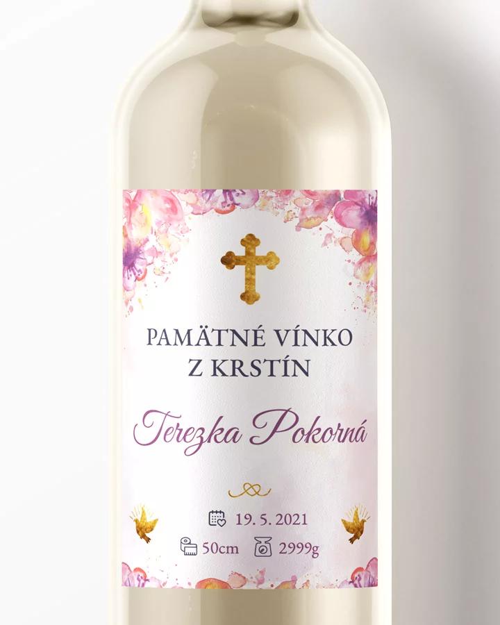 Etikety na víno a pálenku zo sviatosti krstu, prijímania, konfirmácie - motív 06