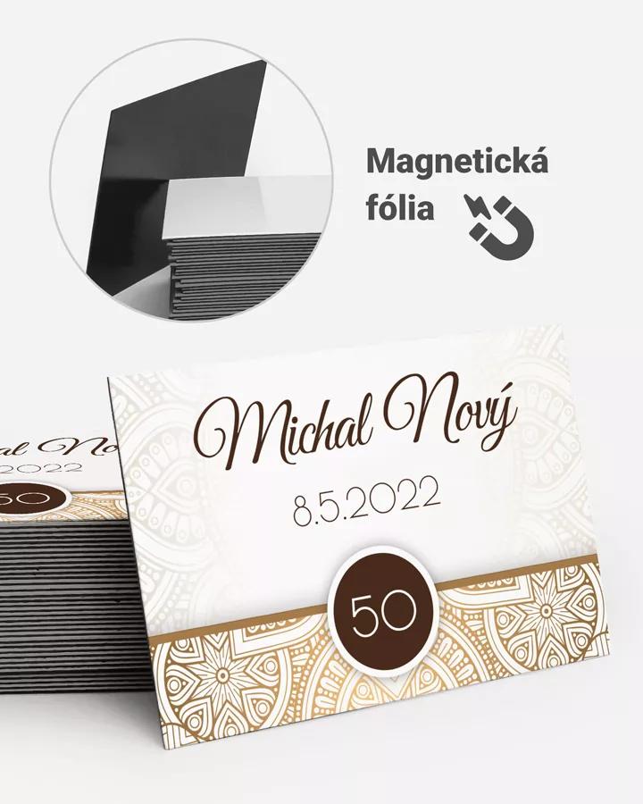 Pamätné magnetky z oslavy obdĺžnik - Zlaté retro