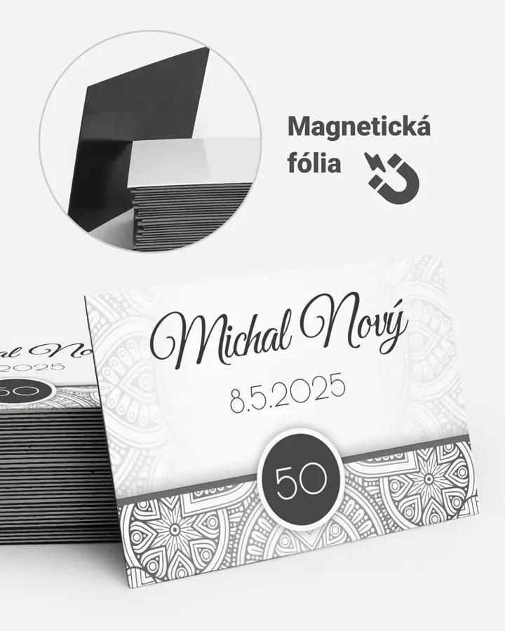 Pamätné magnetky z oslavy obdĺžnik - Strieborné retro