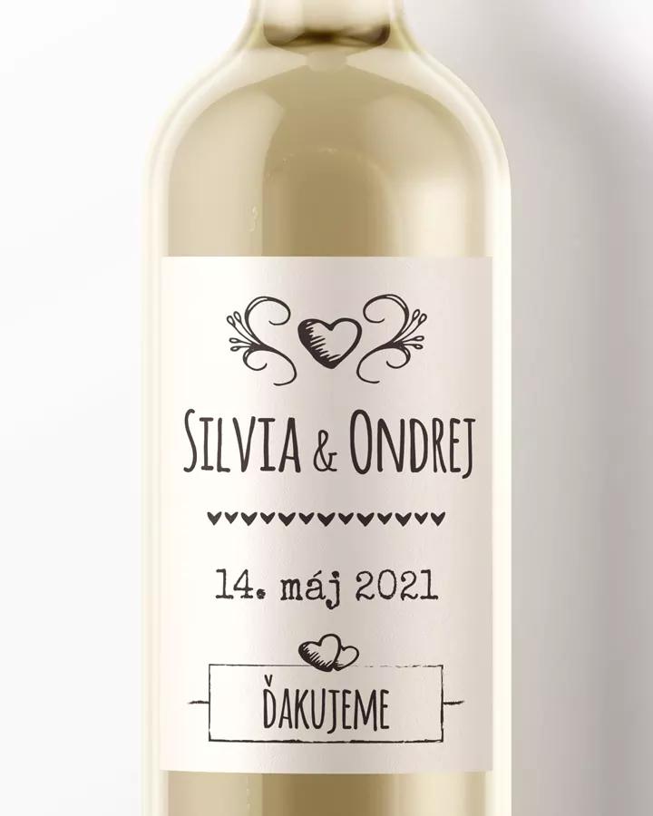 Svadobné etikety na víno / pálenku Vintage 02