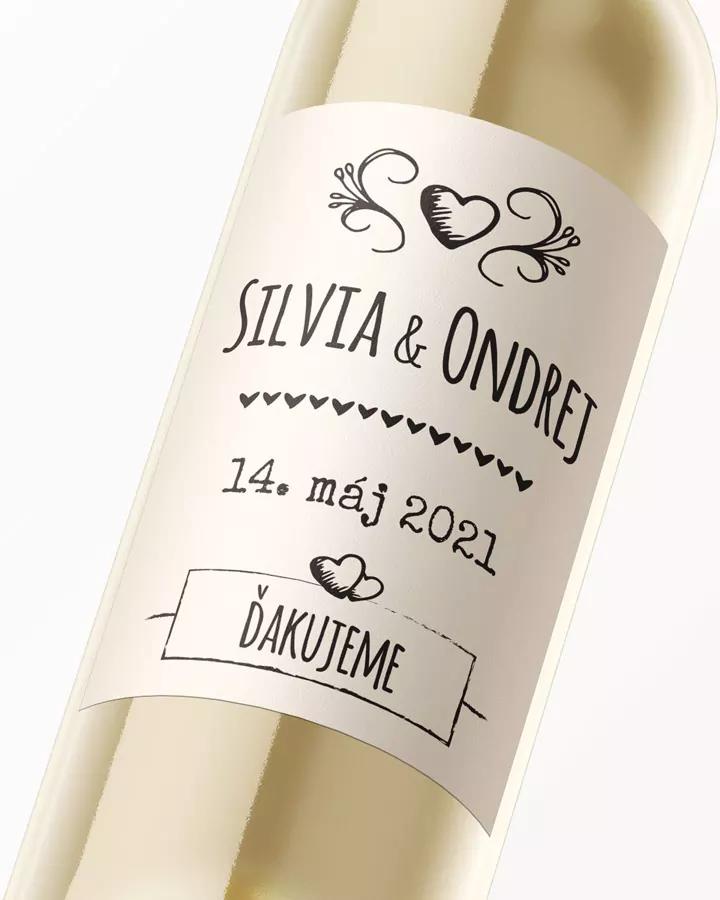 Svadobné etikety na víno / pálenku Vintage 02 2/3