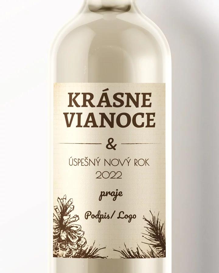 Vianočná etiketa na víno / pálenku - motív 06