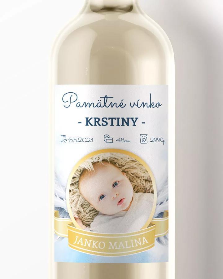 Etikety na víno a pálenku zo sviatosti krstu, prijímania, konfirmácie - motív 07 modrá