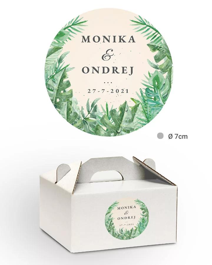 Nálepky na výslužkys motívom v Greenery motíve 2/3