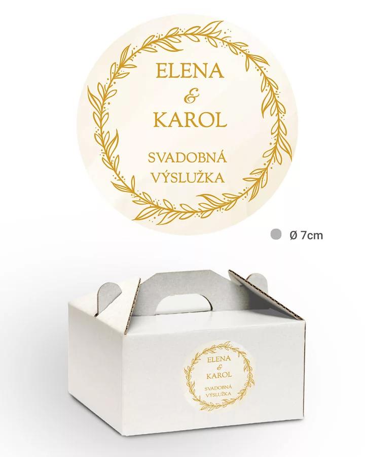Svadobné samolepky na výslužky Zlatá chvíľa 2/3